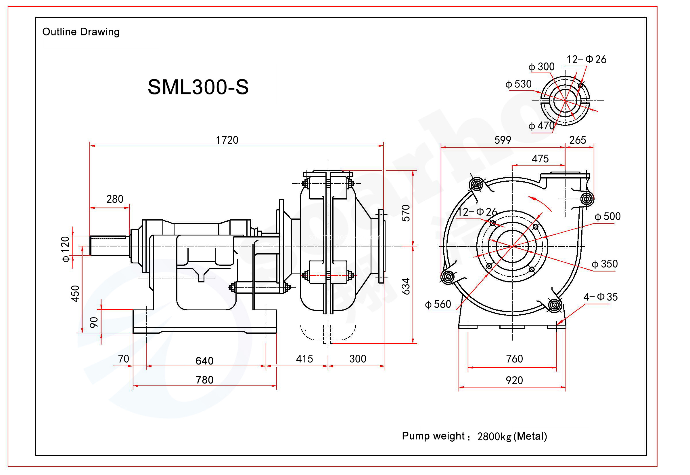 SML300-S outline drawing