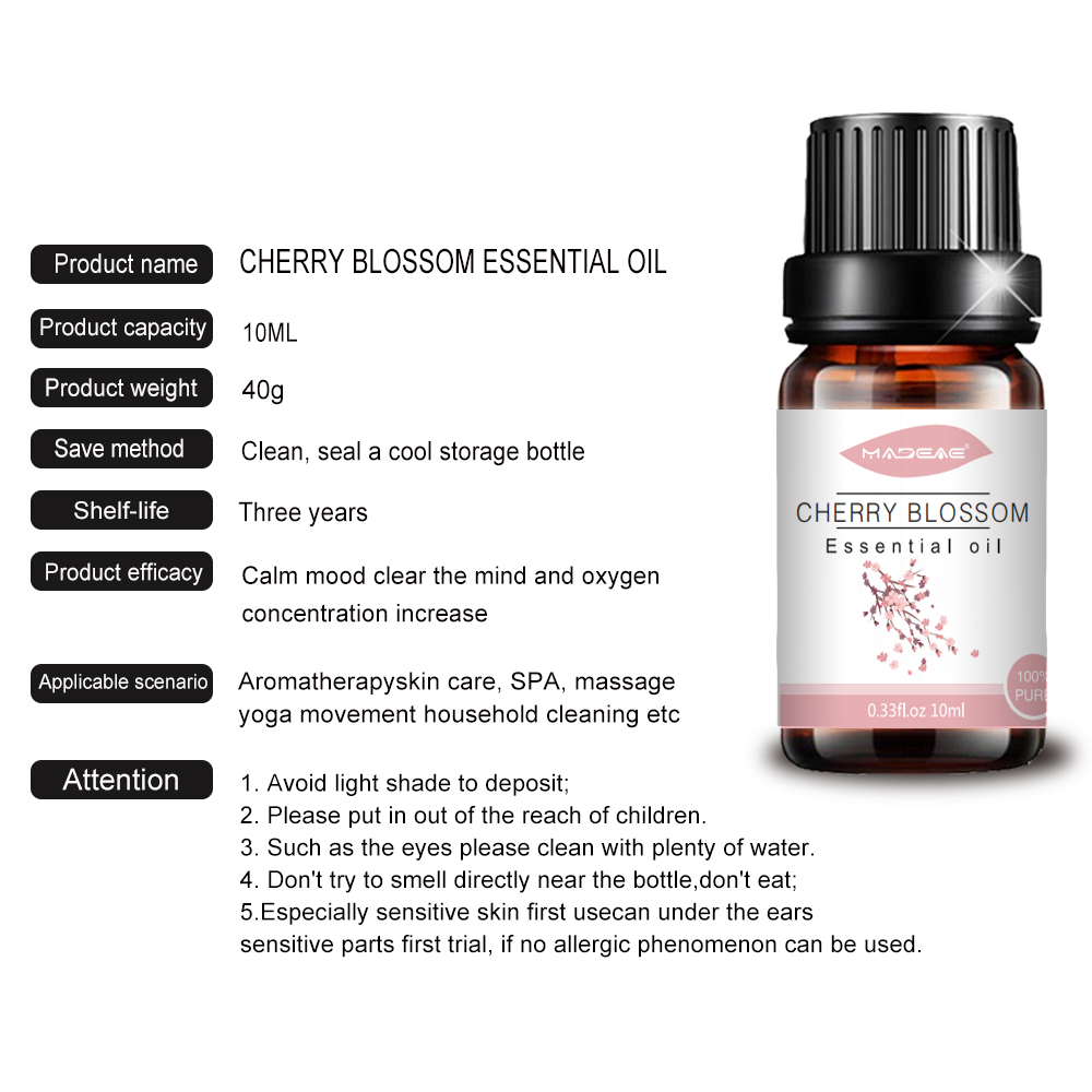 Cherry Blossom Oil Amazon Hotsale Flower Scent Diffuser Fragrance Oil OEM/OBM new