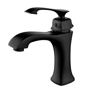 Black Single Handle Basin Faucet Hot Cold Water