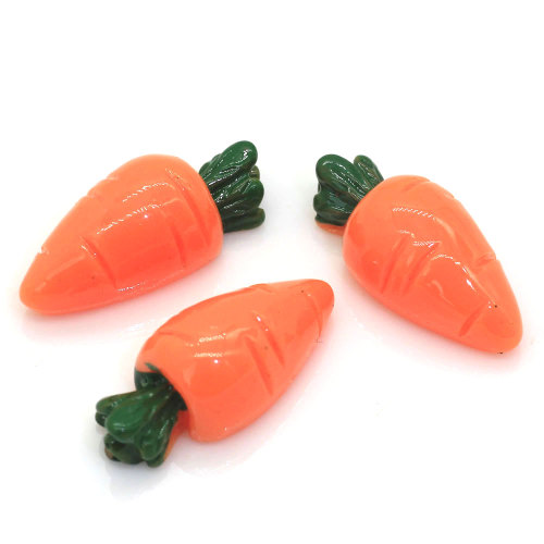 Flat Back Mini Karotten geformtes Harz Cabochon 100pcs / Tasche für DIY Toy Decor Perlen Charms Küche Kühlschrank Ornamente Schleim