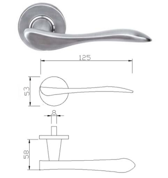 solid /casting stainless steel  lever handle