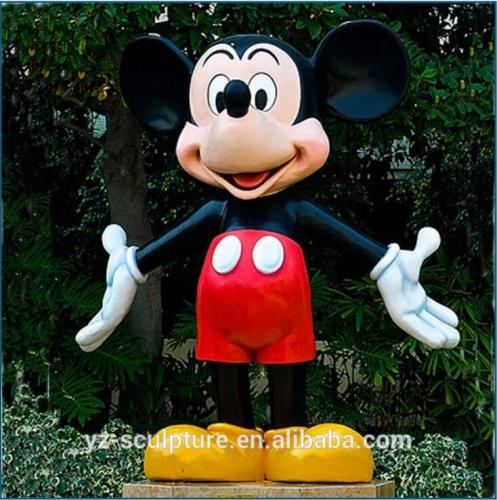 Ukuran Hidup Luar Ruangan Patung Mickey Mouse Fiberglass