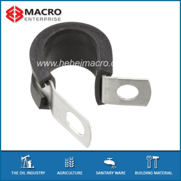 P type hose clip with rubber lining