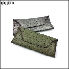 Fashion Ostrich Ladies Genuine Leather Women's Clutch Card Holder Wallet