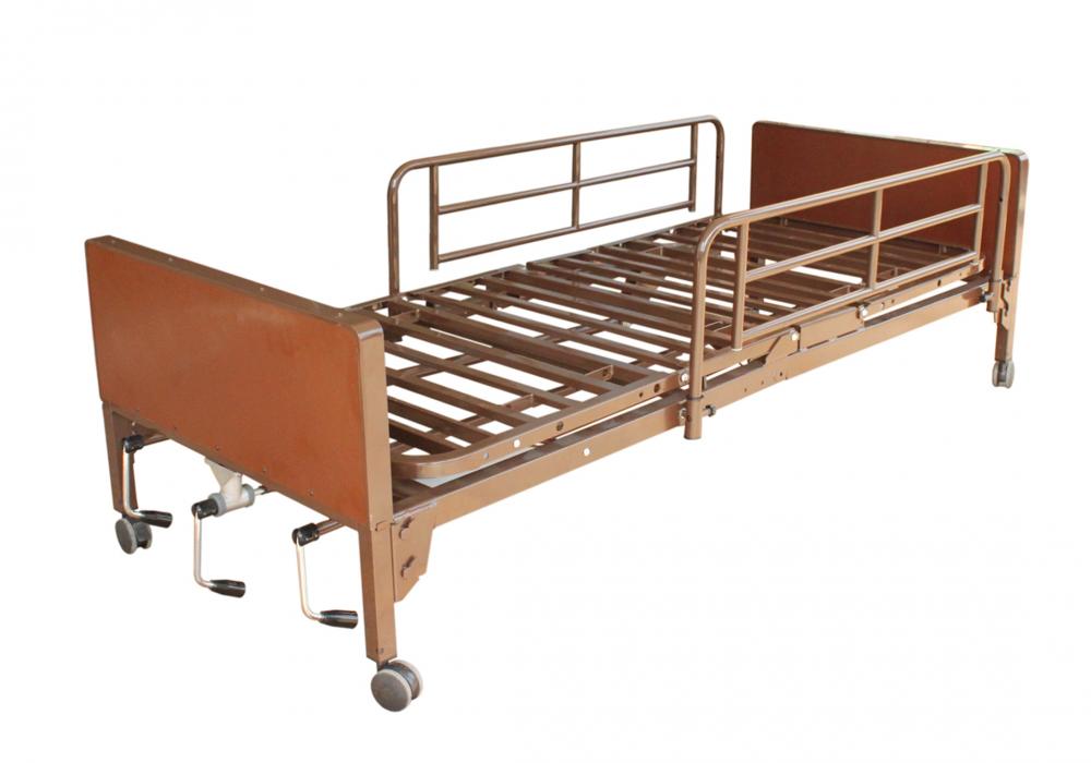 Multi Height Manual Hospital Bed with Half Rails