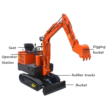 Small mini excavator machine hydraulic 1t