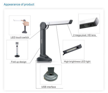 Educational Document Camera, Visualizer, Visual Presenter 5.0MP HD Digital Visual Presenter