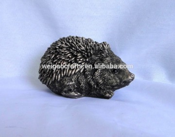 Polyresin bronze figure hedgehog decoration