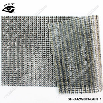 New design Hotfix rhinestone with pearl mesh iron on transfer hotfix rhinestone mesh pearl mesh for dress