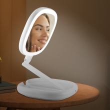 Double Sided Travel Led Hand Foldable Makeup Mirror