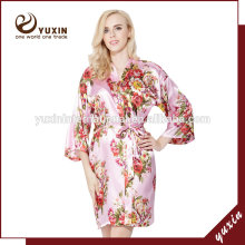 Satin Floral Bridesmaid Robes Colorful Summer Bride Satin Robe Floral Robes FRS006