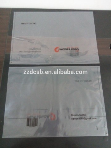 Clear LDPE Frozen Seafood Prawns Packaging Bag