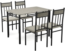 Best Selling High Quality Tempered Glass Dining Table Top and Metal Framed Chairs Set of 4: Modern Design for Sale
