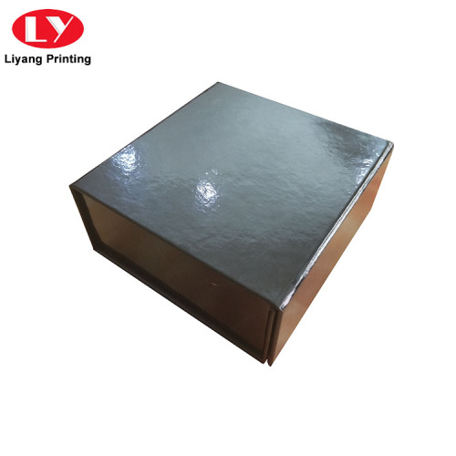 Custom Black Magnetic Folding Gift Box With Lid
