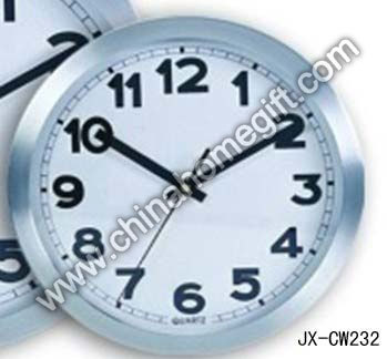 Silver plastic Wall Clock