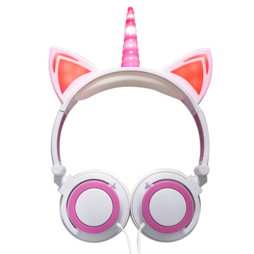 Éclairage à la mode Spiral licorne écouteur et casque