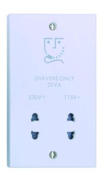 20 AMP Dual Voltage Shaver Socket