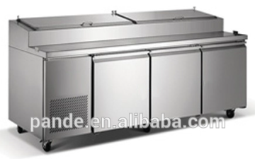 Stainless steel pizza preparation bar commercial refrigerator