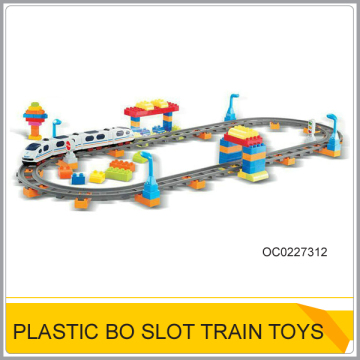 Plastic cube building block Bo train railway set toy OC0227312