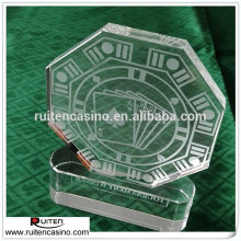 Tournament Winner Etched Crystal Octagon Poker Trophy