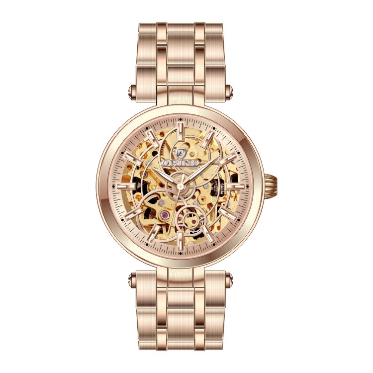 Золотые розовые механические часы rose gold mechanical watch