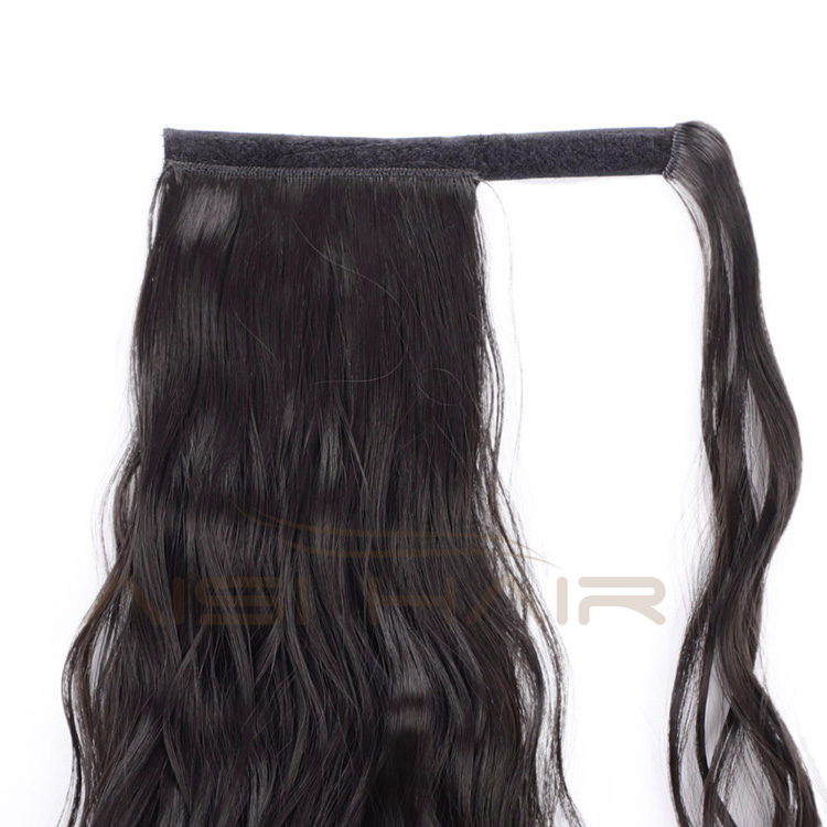 Aisi Hair Long Wavy Clip In Pony Tail Hair Extensions Wrap Around on High Temperature Fiber Synthetic Hair Pieces