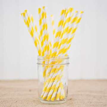 Yellow paper straws wholesales