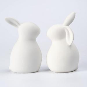 Ceramiczny White Rabbit Easter Decor