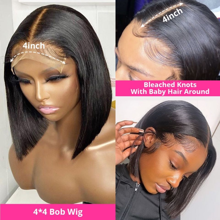 13*4 4*4 13*1 T lace bob wig silky Virgin Cuticle Aligned Brazilian natural color Human Hair wig wholesale price for black woman