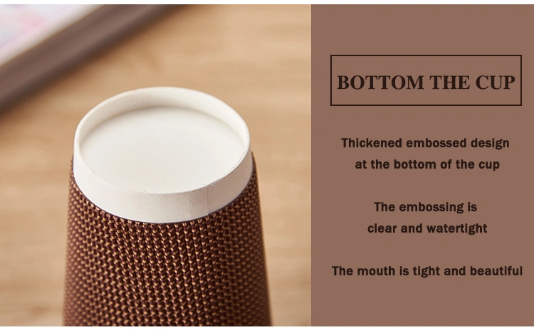 Disposable Coffee Cup with Lid Thick Corrugated Cup with Hot Drink Cup, Can Be Customized
