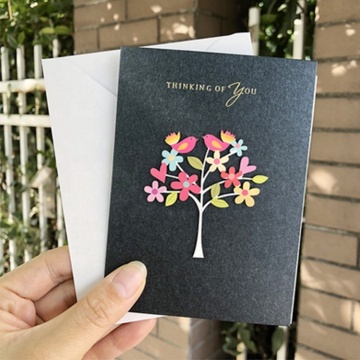 3D Floral Blessing Birthday Invitation Card with Envelope