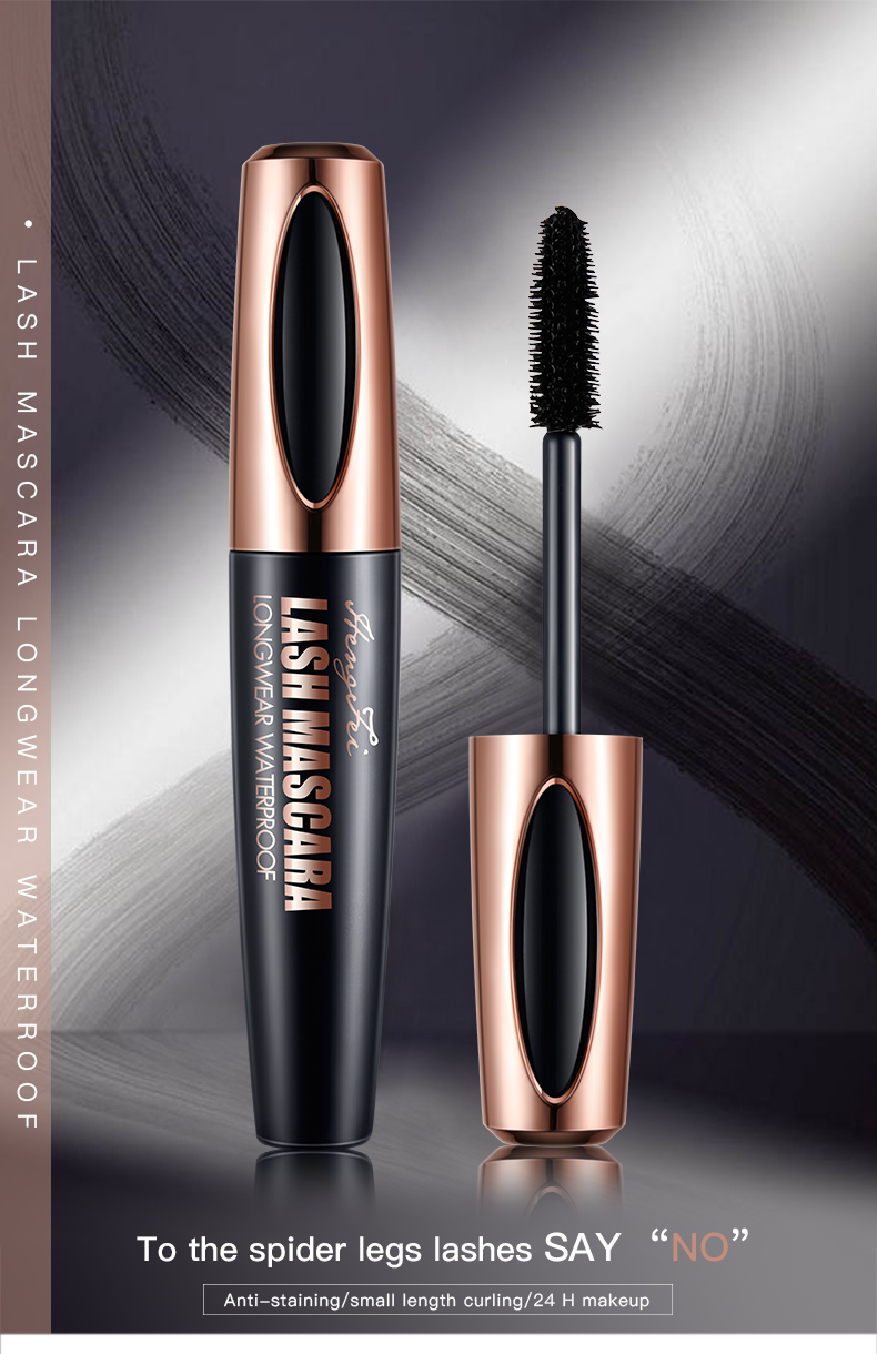 Waterproof Mascara For Eyelashes Longlasting 4d Fiber Eyelash Makeup Extension Curling Eye Black Mascara