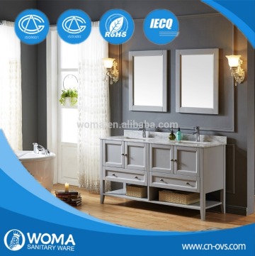 Double sink greg colour wood bathroom vanity