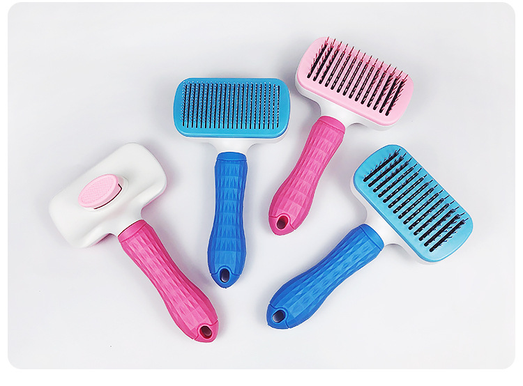 Pet Hair Removal Comb Dog Comb Self-Cleaning Steel Needle Comb One-Button Cleaning Automatic Hair Removal Cat Brush