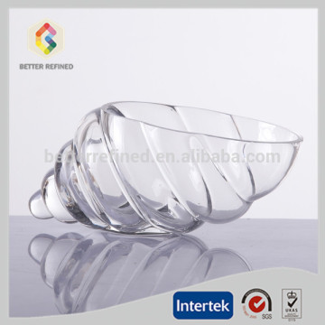 Vase coquille en verre transparent