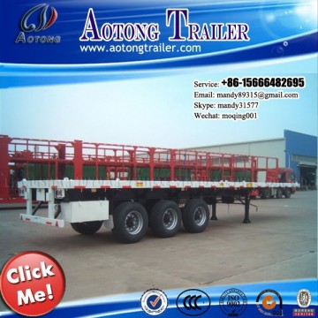 Heavy duty 20ft 40ft container flatbed semi trailer, flatbed truck trailer for sale