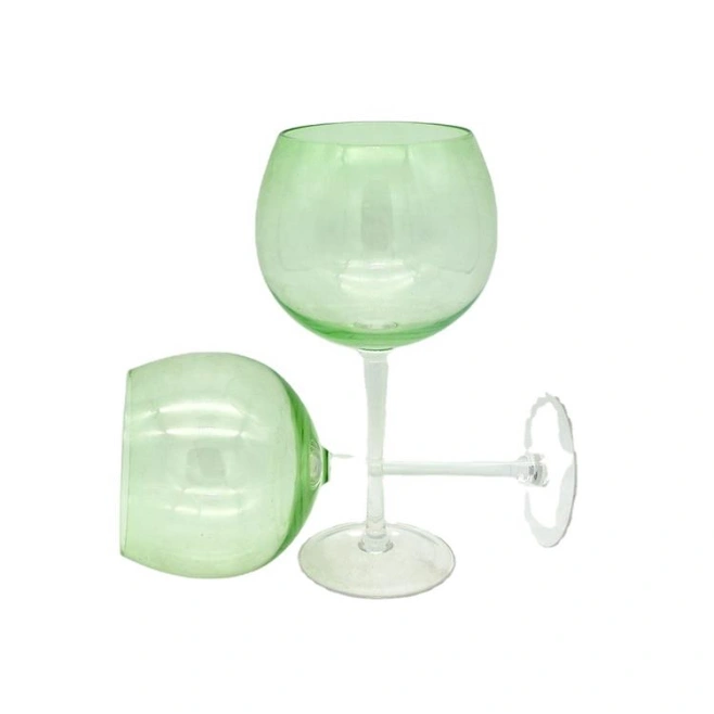 Green Balloon Goblet, Hand Blown Large-Capacity Red Wine Glass Cup