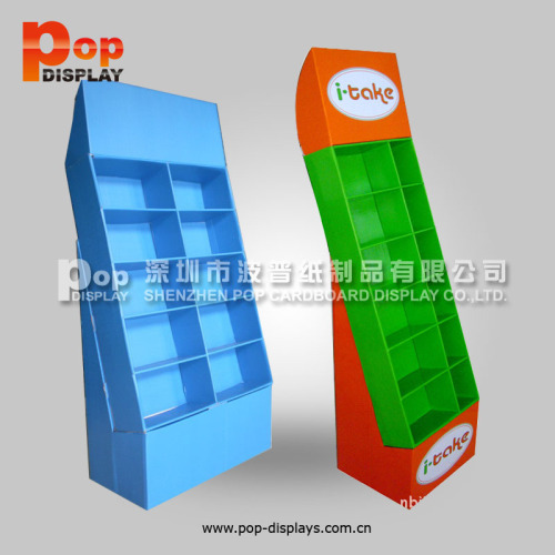 Point of Purchase Floor Stand Pocket Cardboard Retail Display/Tray Corrugated Paper Display Showcase/Retail Carton Display Rack (BP-SR451)