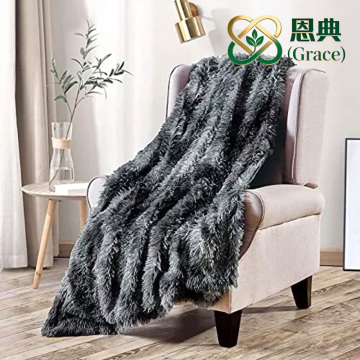 Hazy Impression Print Double Layer Faux Fur Blanket