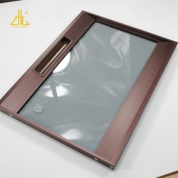 Minimalist Aluminum Alloy Narrow Frame Glass Door for Closet and Cupboard