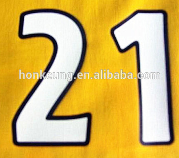 Custom cheap sport numbers heat transfer printing, iron on sport numbers
