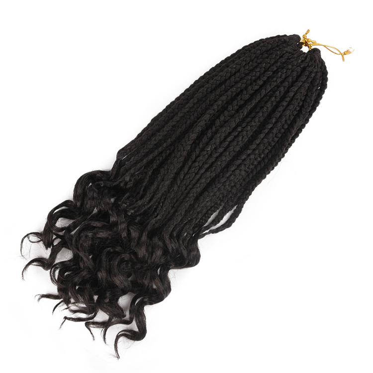 High Quality Synthetic Crochet Braids For Hair Extension Curly Ends Box Braids Ombre Crochet Hair Extension