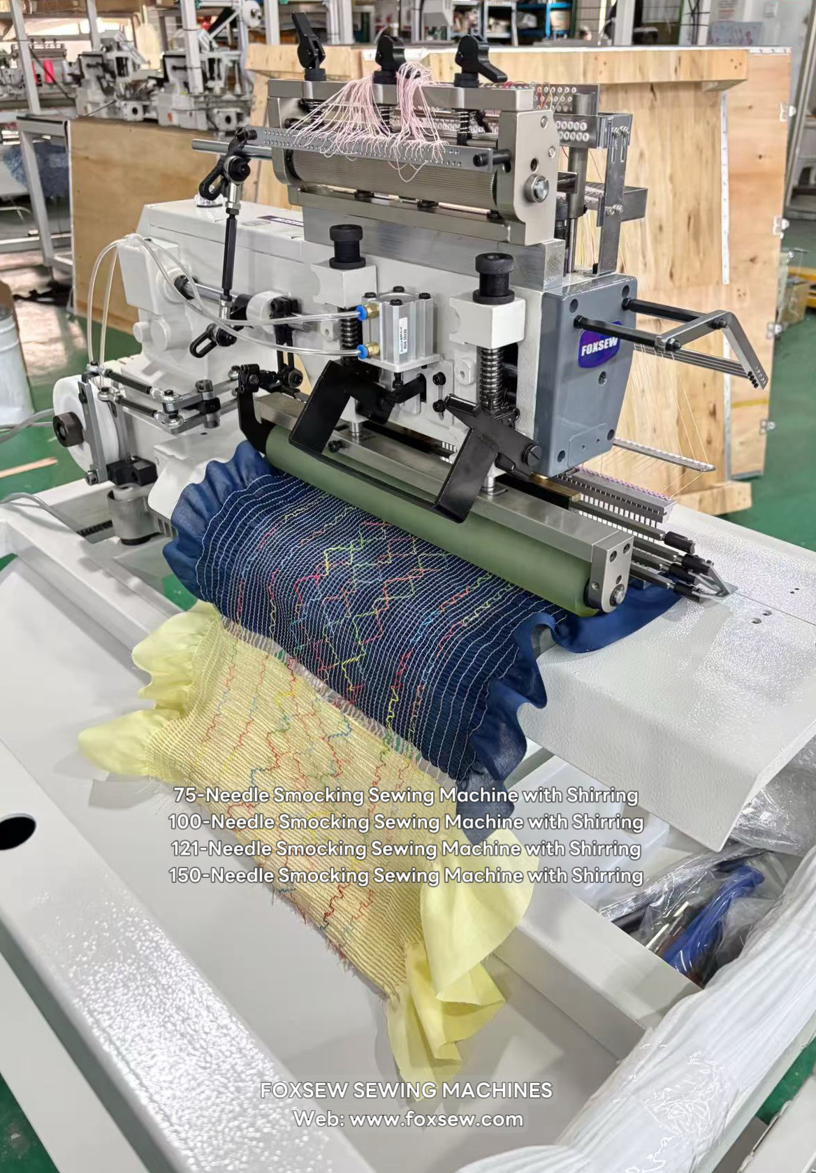 Mesin Jahit Smocking 100 Jarum dengan Shirring FOXSEW FX14100 -6 100-Needle Smocking Sewing Machine with Shirring FOXSEW FX14100 -6