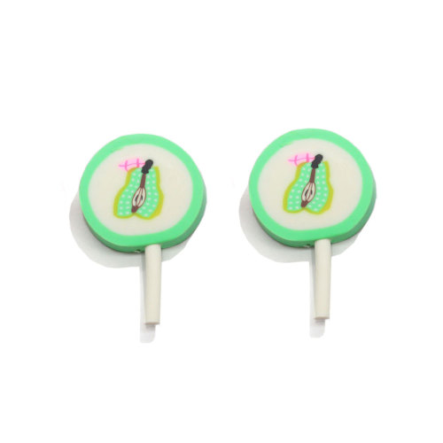 27 * 42mm Polymeer Klei Lollipop 3D Miniatuur Voedsel Snoep Ornament voor Telefoon Case Decoratie