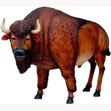 Hot Selling Zoo Decoration Life Size Resin Bison Statue Art Sculpture
