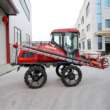 Elevated four-wheel boom sprayer