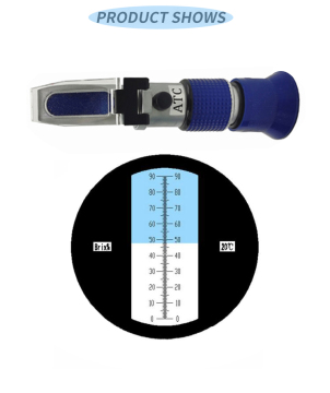 Handheld Brix Meter - 0-90% Brix Refractometer in Pure Aluminum