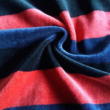 CVC 80/20 yarn dyed velour fabric for bathrobe