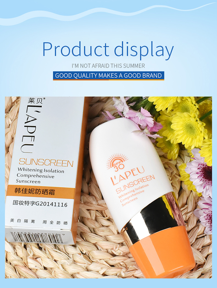 LAPEU OEM Customized multiple sun protection sun cream spf 30 sunscreen cream