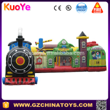 Hot sale toddler inflatable fun express train bounce obstacle course castle